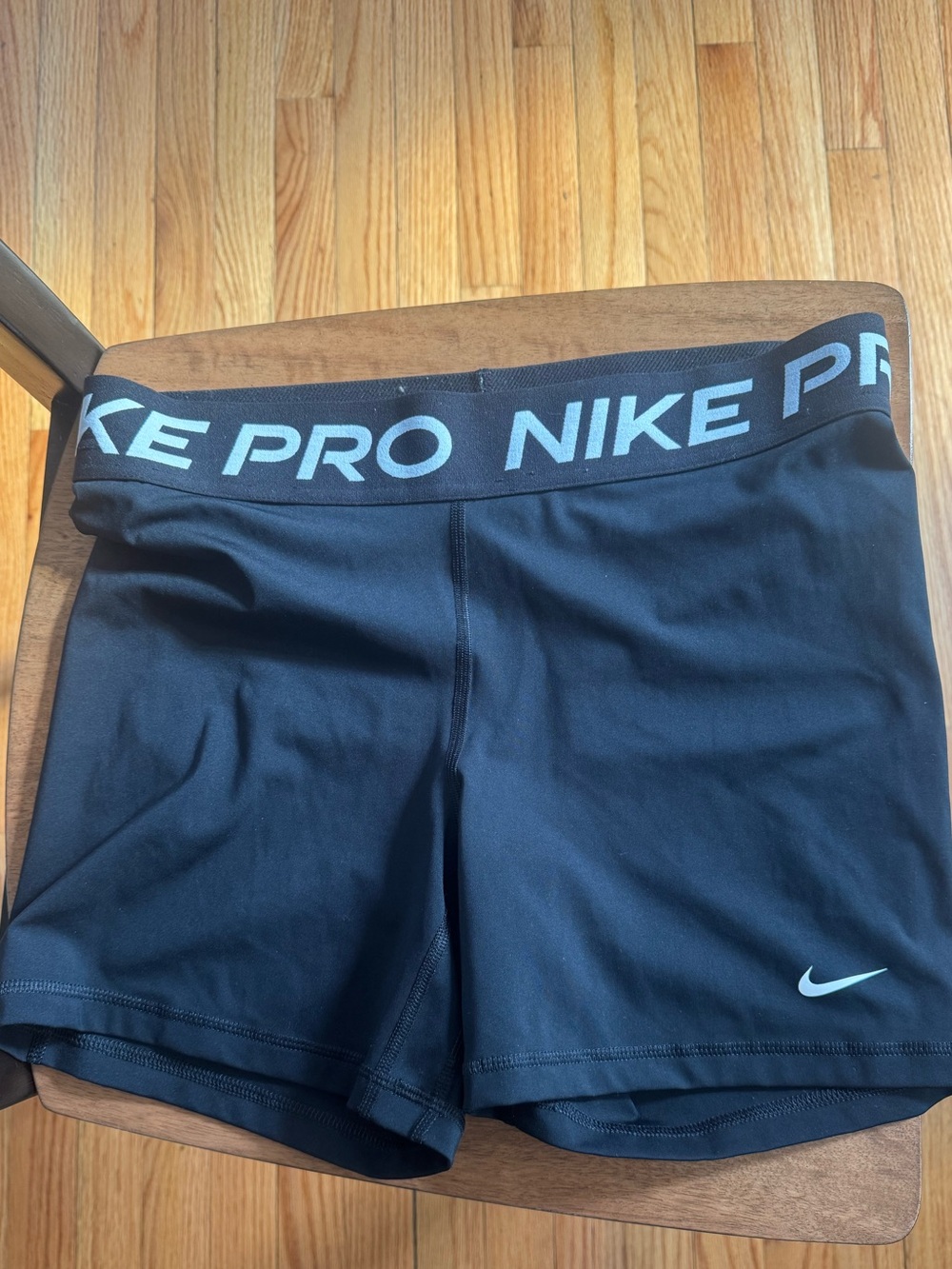 Nike Black Pro Women's Bike Shorts with Silver Logo